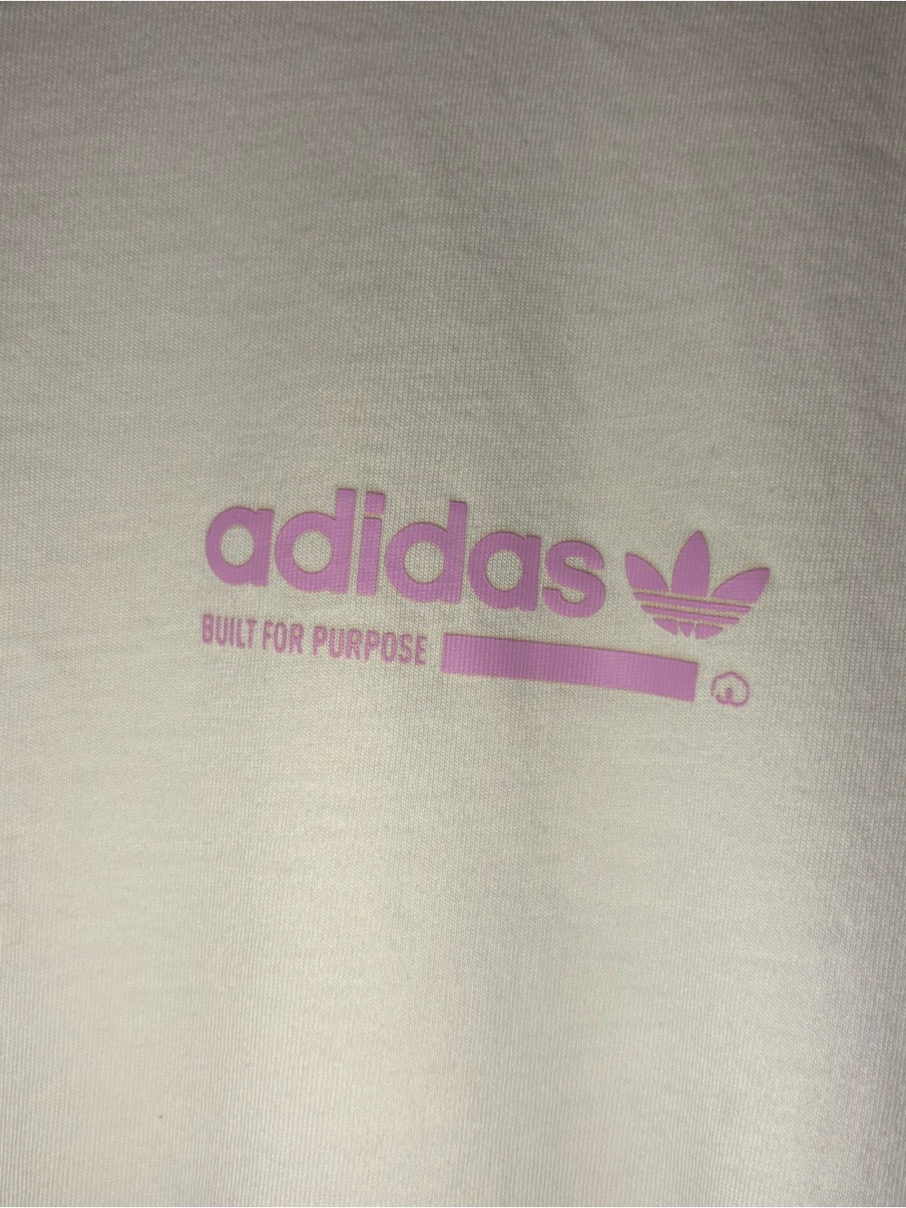 adidas Cream Tee with Pink Trefoil Logo - Picture 2 of 6
